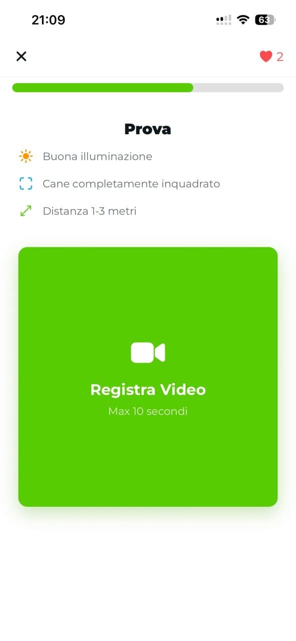 Willkommensbildschirm fürs Training mit künstlicher Intelligenz