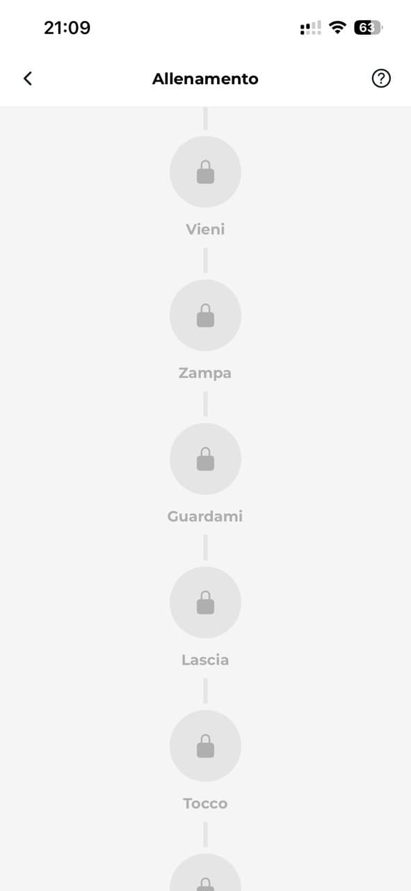 Pfad mit gesperrten Folgelektionen bis zum Abschluss