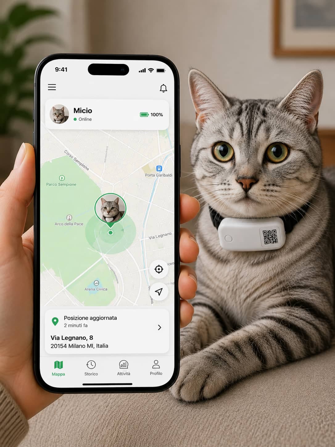 GPS per cani e gatti con mappa pericoli integrata